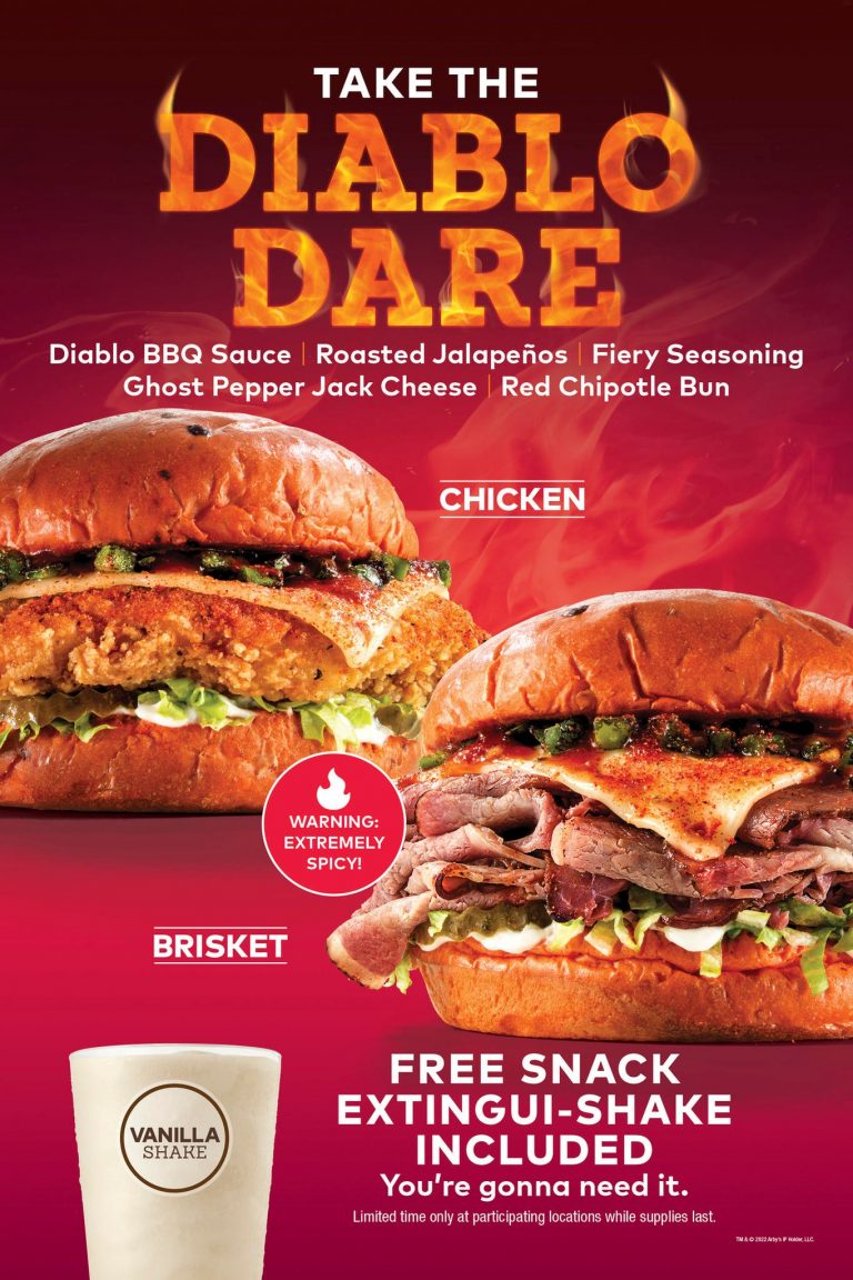 Arby’s New Spicy Diablo Dare Sandwiches Comes with a Free Vanilla Shake