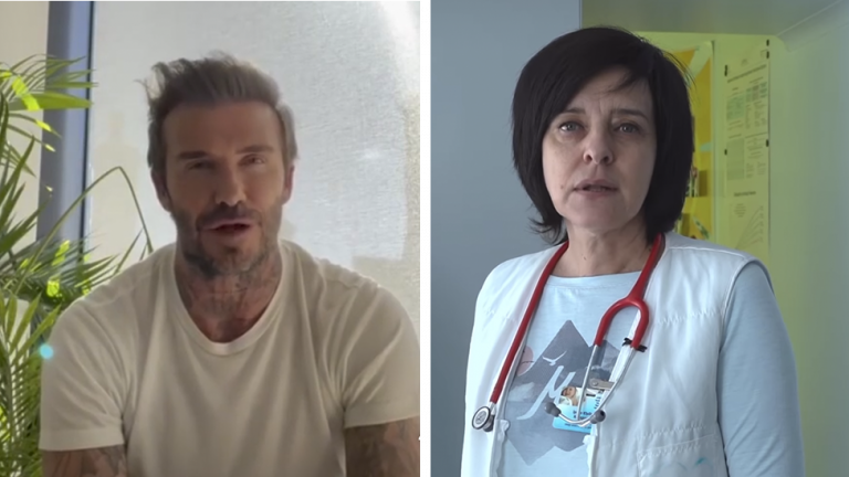 David Beckham Gives Control of His Instagram Account to a Ukrainian Doctor in Kharkiv