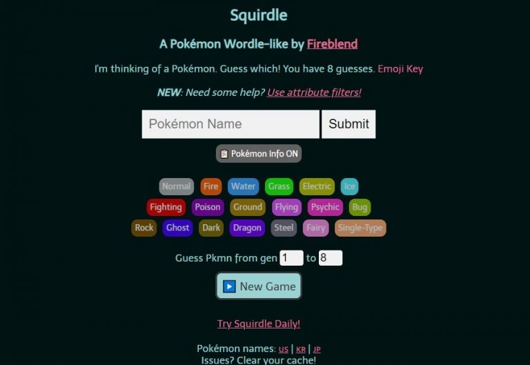 Squirdle: Pokemon Version of Wordle is Here