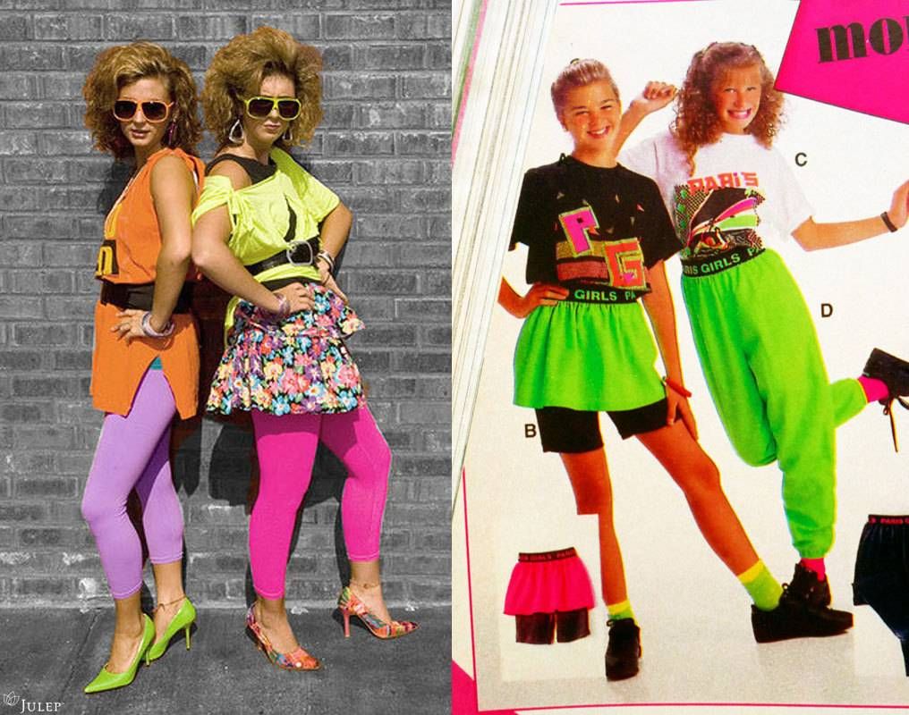 80s neon and floral fashion