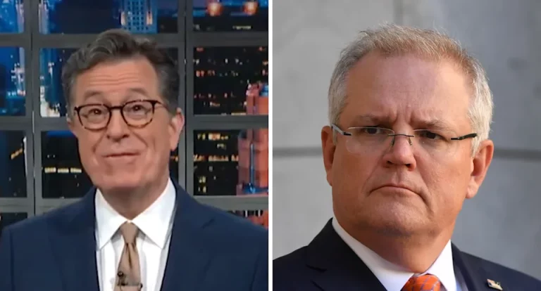 Stephen Colbert Roasts Australian PM Scott Morrison on Election Day, Results are out, Morrison has Lost