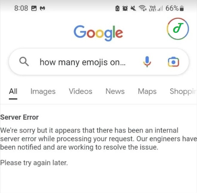 Google Search Crashes When Asked “How Many Emojis on iOS”