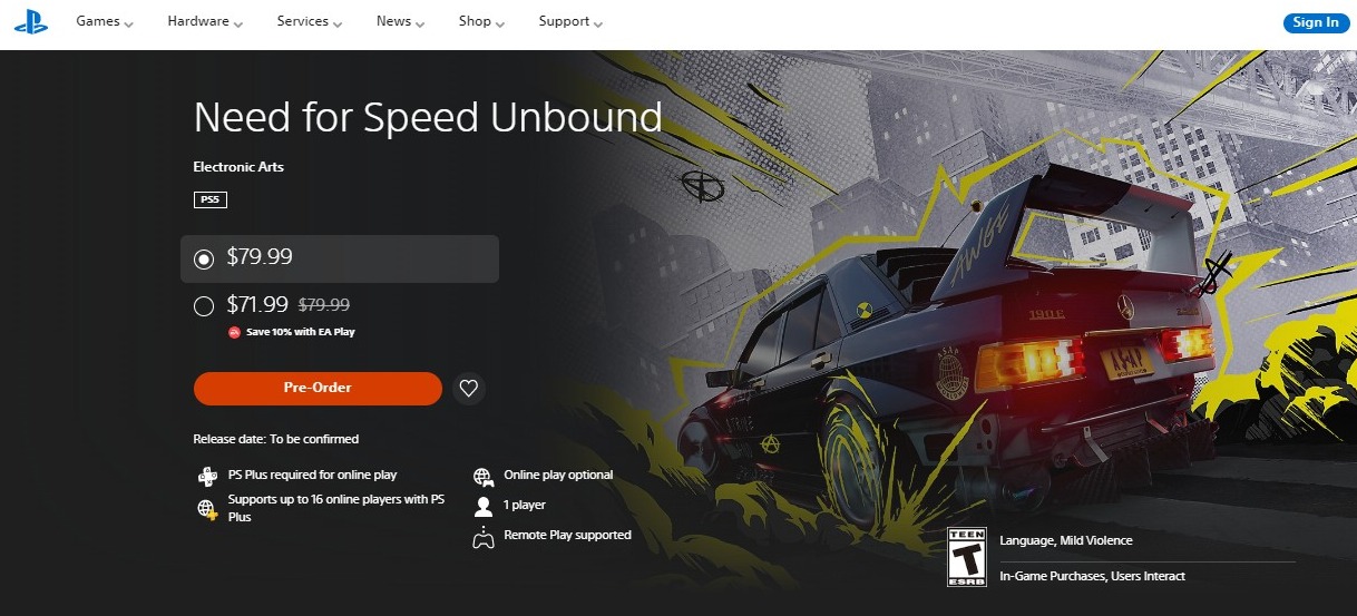 Дата выхода Need For Speed ​​Unbound