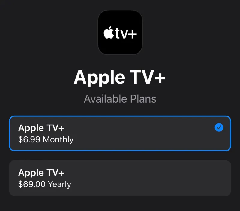AppleTV+ Pricing