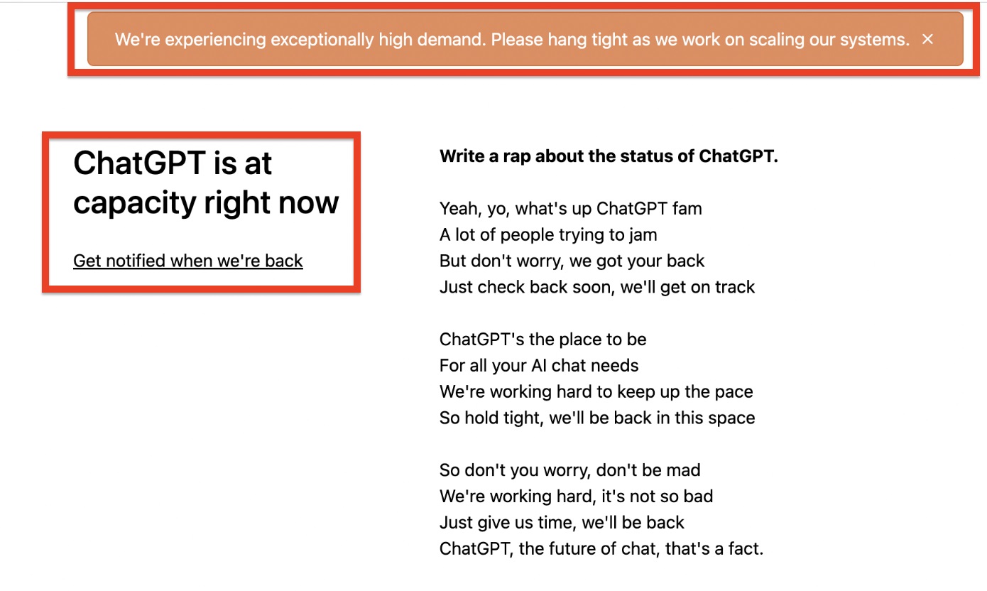 How to fix the ChatGPT is at capacity right now error? — citiMuzik